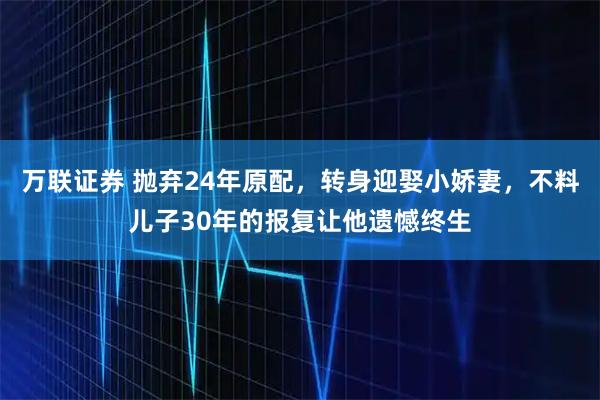 万联证券 抛弃24年原配，转身迎娶小娇妻，不料儿子30年的报复让他遗憾终生
