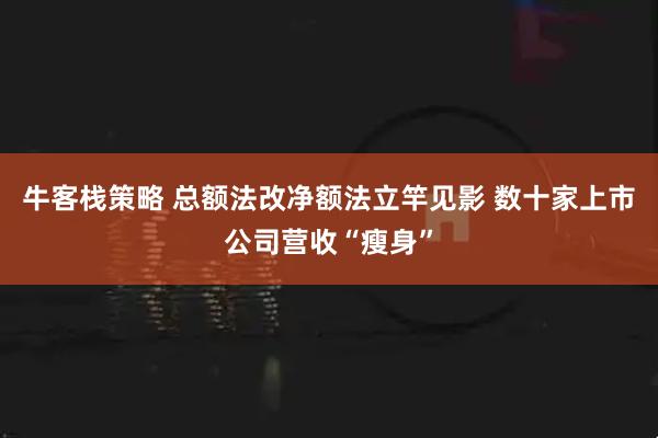 牛客栈策略 总额法改净额法立竿见影 数十家上市公司营收“瘦身”