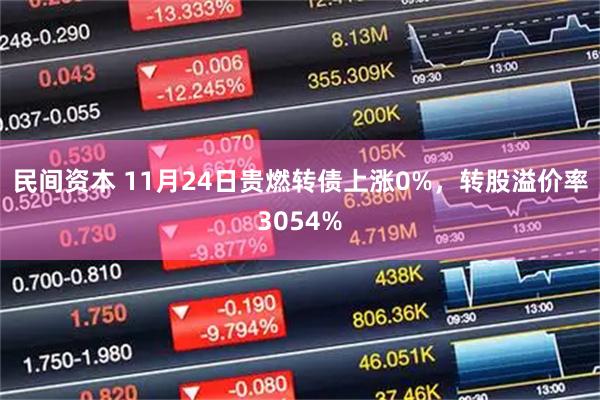 民间资本 11月24日贵燃转债上涨0%，转股溢价率3054%